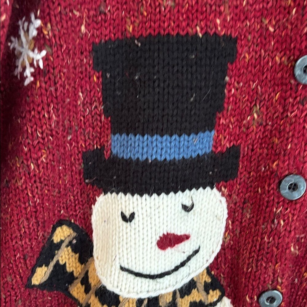 Vintage 2001 Christopher & Banks Festive Hand Embroidered Cardigan Sweater large - Picture 4 of 11